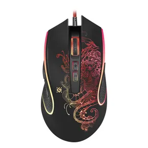 Defender Maus Venom GM-640L, 3200DPI, optisch, 8Tas., USB verdrahtet, schwarz, Game, unterbeleuchtet